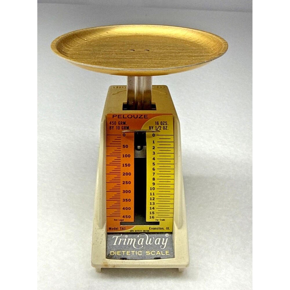 Pelouze Trim Away Dietetic Kitchen Scale Model TA1 Vintage 16 Oz Food Scale